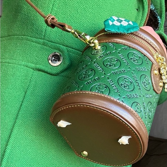 UNIQUE🔥GENUINE LEATHER 🧸 zip around Bucket scarf satchel/Crossbody - Picture 8 of 13